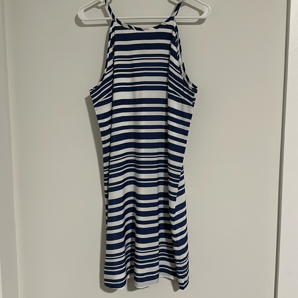 Charming Charlie Blue Striped, Sleeveless Dress